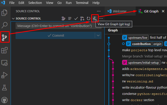 screenshot git graph